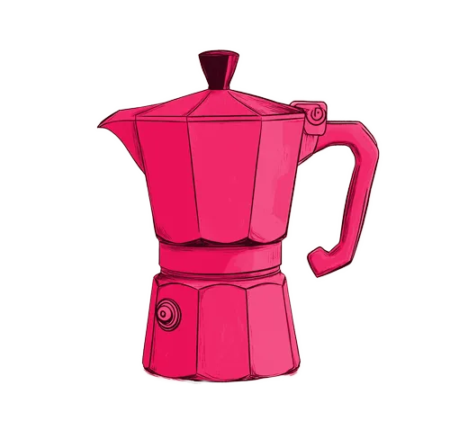 Pinker Espressokocher – das Markenzeichen des kate Cafés